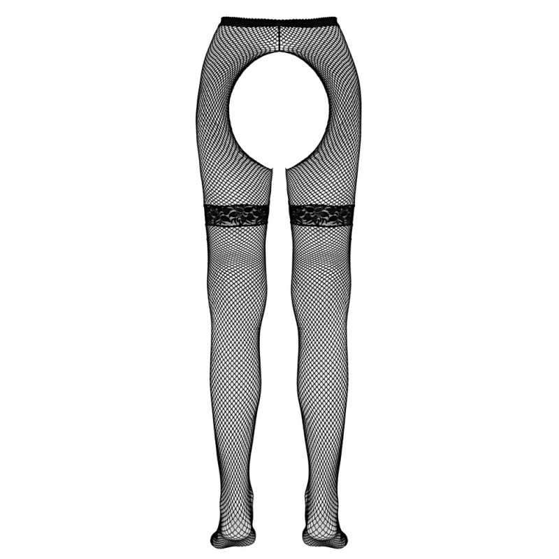 Cottelli LEGWEAR - Rajstopy Do Pończoch Kabaretki Czarne S/M